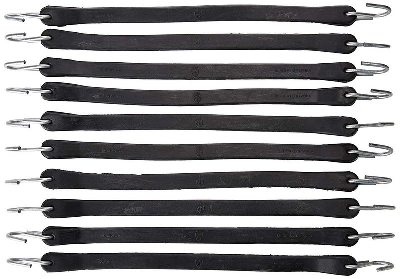 kitchentoolz 15" Inch 10 Pack Rubber Bungee Cords with Metal Hooks for Flatbed Trucks- Heavy Duty Tarp Tie Down Straps - Image 3